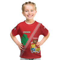 Tonga And Lebanon Kid T Shirt 2026 Together Half Style