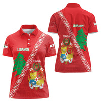 Tonga And Lebanon Women Polo Shirt 2026 Together Half Style