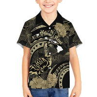 Personalised Hawaii Nene Goose Family Matching Summer Maxi Dress and Hawaiian Shirt Hawaiian Map Hibiscus Polynesian Art - Beige