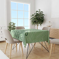 Personalised Hawaii Monk Seal Tablecloth Polynesian Tattoo With Tropical Flowers - Green Pastel