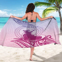 Personalised Hawaii Monk Seal Sarong Polynesian Tattoo With Tropical Flowers - Purple Gradient