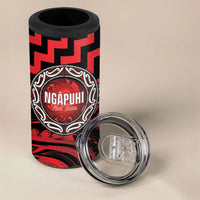 Aotearoa Ngapuhi Personalised 4 in 1 Can Cooler Tumbler Maori Iwi Poutama Puhoro Tattoo