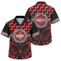 Aotearoa Ngapuhi Personalised Family Matching Off The Shoulder Long Sleeve Dress and Hawaiian Shirt Maori Iwi Poutama Puhoro Tattoo