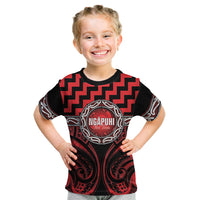 Aotearoa Ngapuhi Personalised Kid T Shirt Maori Iwi Poutama Puhoro Tattoo