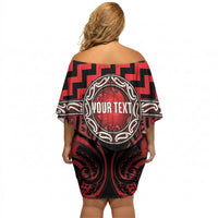 Aotearoa Ngapuhi Personalised Off Shoulder Short Dress Maori Iwi Poutama Puhoro Tattoo