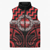 Aotearoa Ngapuhi Personalised Sleeveless Puffer Jacket Maori Iwi Poutama Puhoro Tattoo