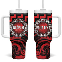 Aotearoa Ngapuhi Personalised Tumbler With Handle Maori Iwi Poutama Puhoro Tattoo