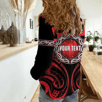 Aotearoa Ngapuhi Personalised Women Casual Shirt Maori Iwi Poutama Puhoro Tattoo