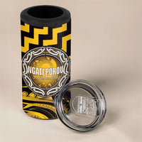 Aotearoa Ngati Porou Personalised 4 in 1 Can Cooler Tumbler Maori Iwi Poutama Puhoro Tattoo