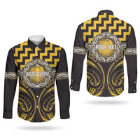 Aotearoa Ngati Porou Personalised Couples Matching Off Shoulder Short Dress and Long Sleeve Button Shirt Maori Iwi Poutama Puhoro Tattoo