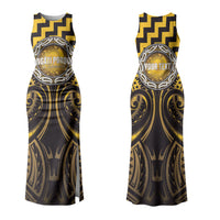 Aotearoa Ngati Porou Personalised Couples Matching Tank Maxi Dress and Long Sleeve Button Shirt Maori Iwi Poutama Puhoro Tattoo