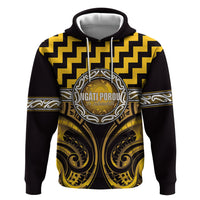 Aotearoa Ngati Porou Personalised Hoodie Maori Iwi Poutama Puhoro Tattoo