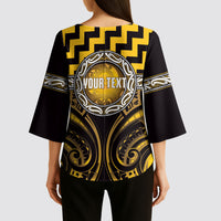Aotearoa Ngati Porou Personalised Kimono Sleeve Blouse Maori Iwi Poutama Puhoro Tattoo