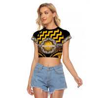 Aotearoa Ngati Porou Personalised Raglan Cropped T Shirt Maori Iwi Poutama Puhoro Tattoo