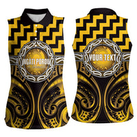 Aotearoa Ngati Porou Personalised Women Sleeveless Polo Shirt Maori Iwi Poutama Puhoro Tattoo