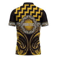 Aotearoa Ngati Porou Personalised Zipper Polo Shirt Maori Iwi Poutama Puhoro Tattoo