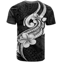 Polynesia T Shirt Plumeria With Tribal Pattern Black Vibes LT14 - Polynesian Pride