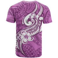 Polynesia T Shirt Plumeria With Tribal Pattern Pink Pastel Vibes LT14 - Polynesian Pride