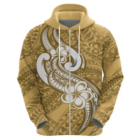 Polynesia Hoodie Plumeria With Tribal Pattern Yellow Pastel Vibes LT14 - Polynesian Pride