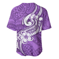 Polynesia Baseball Jersey Plumeria With Tribal Pattern Purple Pastel Vibes LT14 - Polynesian Pride