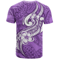 Polynesia T Shirt Plumeria With Tribal Pattern Purple Pastel Vibes LT14 - Polynesian Pride