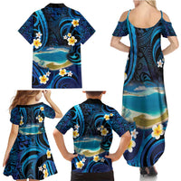 French Polynesia Tetiaroa Atoll Family Matching Summer Maxi Dress and Hawaiian Shirt Polynesian Curves Style LT14 - Polynesian Pride