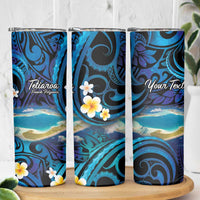 Personalised French Polynesia Tetiaroa Atoll Skinny Tumbler Polynesian Curves Style LT14 - Polynesian Pride