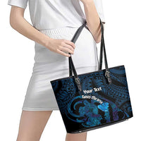 Personalised Tahiti Moorea Atoll Leather Tote Bag Polynesian Sea Turtle