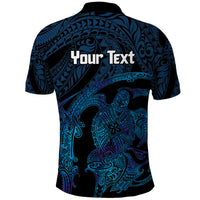 Personalised Tahiti Moorea Atoll Polo Shirt Polynesian Sea Turtle
