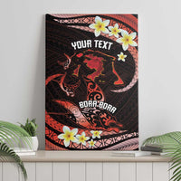 Personalised Tahiti Bora Bora Canvas Wall Art Manta Rays With Polynesian Plumeria LT14 - Polynesian Pride
