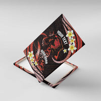 Personalised Tahiti Bora Bora Canvas Wall Art Manta Rays With Polynesian Plumeria LT14 With Frame Red - Polynesian Pride
