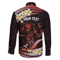 Personalised Tahiti Bora Bora Family Matching Off The Shoulder Long Sleeve Dress and Hawaiian Shirt Manta Rays With Polynesian Plumeria