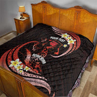 Personalised Tahiti Bora Bora Quilt Manta Rays With Polynesian Plumeria LT14 - Polynesian Pride