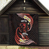 Personalised Tahiti Bora Bora Quilt Manta Rays With Polynesian Plumeria LT14 - Polynesian Pride