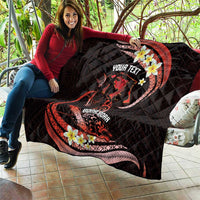 Personalised Tahiti Bora Bora Quilt Manta Rays With Polynesian Plumeria LT14 - Polynesian Pride
