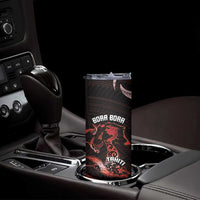 Personalised Tahiti Bora Bora Skinny Tumbler Manta Rays With Polynesian Plumeria LT14 - Polynesian Pride