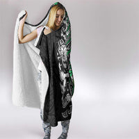 New Zealand and Ireland Rugby Custom Hooded Blanket Maori Tiki Fern Irish Celtic Cross - Polynesian Pride