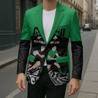 New Zealand and Ireland Rugby Custom Blazer Chicago 2025 Go All Black Shamrocks LT14 - Polynesian Pride