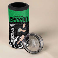 New Zealand and Ireland Rugby 4 in 1 Can Cooler Tumbler Chicago 2025 Go All Black Shamrocks - Polynesian Pride