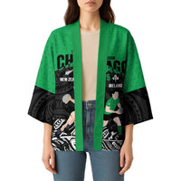 New Zealand and Ireland Rugby Custom Kimono Chicago 2025 Go All Black Shamrocks - Polynesian Pride