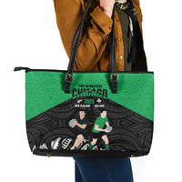 New Zealand and Ireland Rugby Leather Tote Bag Chicago 2025 Go All Black Shamrocks - Polynesian Pride