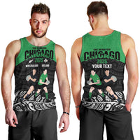 New Zealand and Ireland Rugby Custom Men Tank Top Chicago 2025 Go All Black Shamrocks - Polynesian Pride