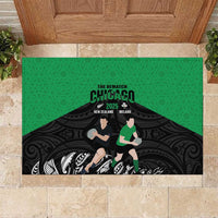 New Zealand and Ireland Rugby Rubber Doormat Chicago 2025 Go All Black Shamrocks - Polynesian Pride