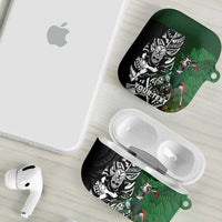 New Zealand and South Africa Rugby Custom AirPods Case Maori Tiki Fern Springboks Kente Pattern - Polynesian Pride