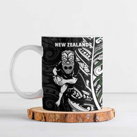 New Zealand and South Africa Rugby Ceramic Mug Maori Tiki Fern Springboks Kente Pattern - Polynesian Pride