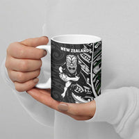 New Zealand and South Africa Rugby Ceramic Mug Maori Tiki Fern Springboks Kente Pattern - Polynesian Pride