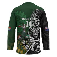 New Zealand and South Africa Rugby Custom Hockey Jersey Maori Tiki Fern Springboks Kente Pattern - Polynesian Pride
