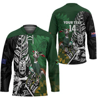 New Zealand and South Africa Rugby Custom Hockey Jersey Maori Tiki Fern Springboks Kente Pattern - Polynesian Pride