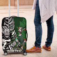 New Zealand and South Africa Rugby Custom Luggage Cover Maori Tiki Fern Springboks Kente Pattern - Polynesian Pride
