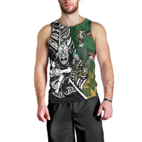 New Zealand and South Africa Rugby Custom Men Tank Top Maori Tiki Fern Springboks Kente Pattern - Polynesian Pride